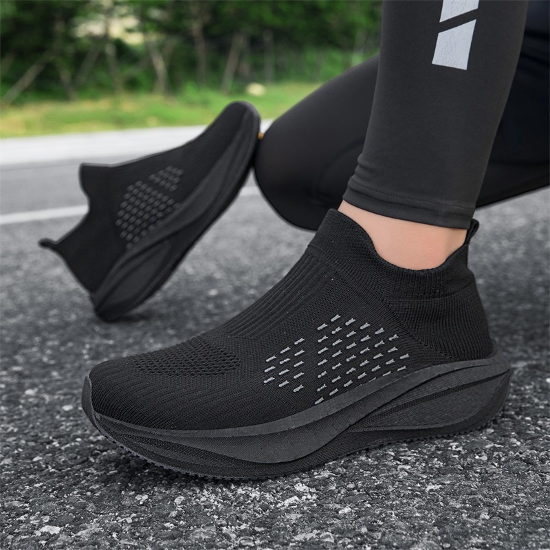 유니섹스 슬립온 양말형 러닝화 통기성 니트 메쉬 스니커 - Knit Fabric Lace Up Sneakers 리뷰 및 가격